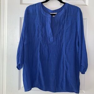 Counterparts Blue 3/4 Sleeve Blouse